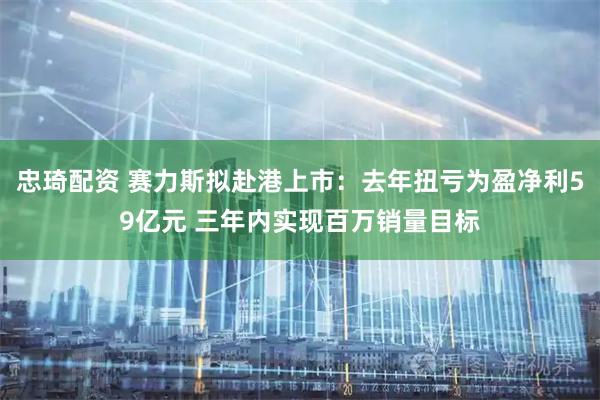 忠琦配资 赛力斯拟赴港上市:去年扭亏为盈净利59亿元 三年内实现百万销量目标
